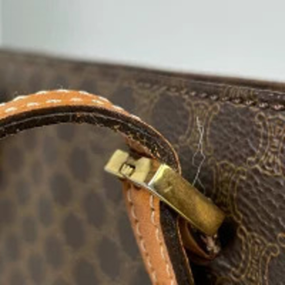 Celine Macadam tote bag shoulder handbag canvas brown - Picture 3 of 6